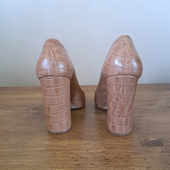 Steve Madden Heels Womens Size 9M Tan Brown Prance Pumps Crocodile Pointed Toe - Picture 5 of 15